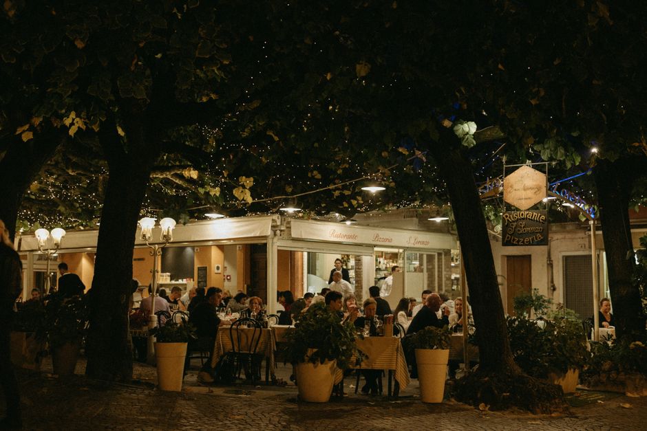 Traditional Italian restaurant interior and ambiance